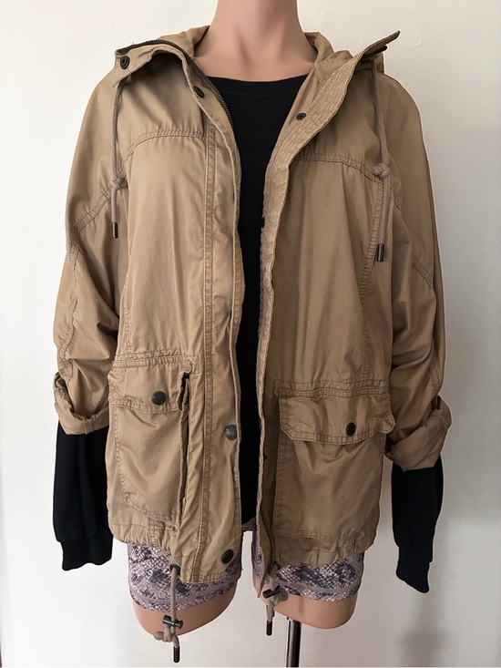 Abercrombie & Fitch Jackets & Blazers - Abercrombie & Fitch Hooded Utility Full Zip Jacket Tan